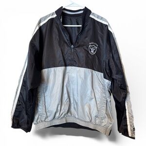 Vintage 90s Raiders Starter Quarter Zip Reversible Windbreaker Jacket Size Large